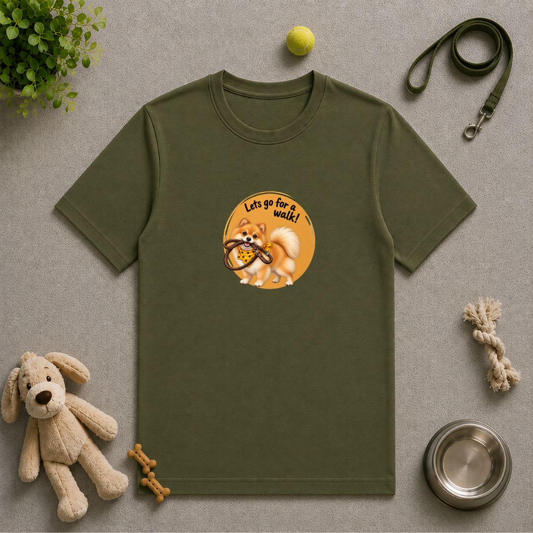 Let’s Go for a Walk! – Pomeranian Adventure - Unisex T-Shirt