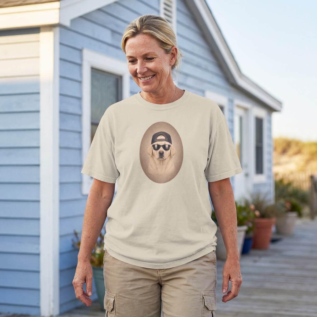 Rescue Rebel Labrador – Adopted, Loved & Too Cool to Care - Unisex T-Shirt