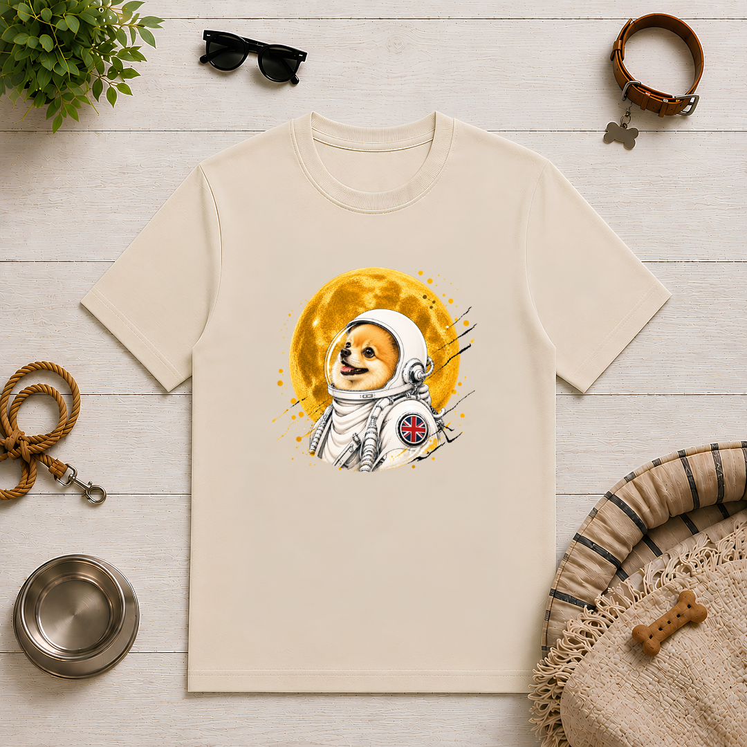 One Small Step for Dogkind – Pomeranian Astronaut T-Shirt