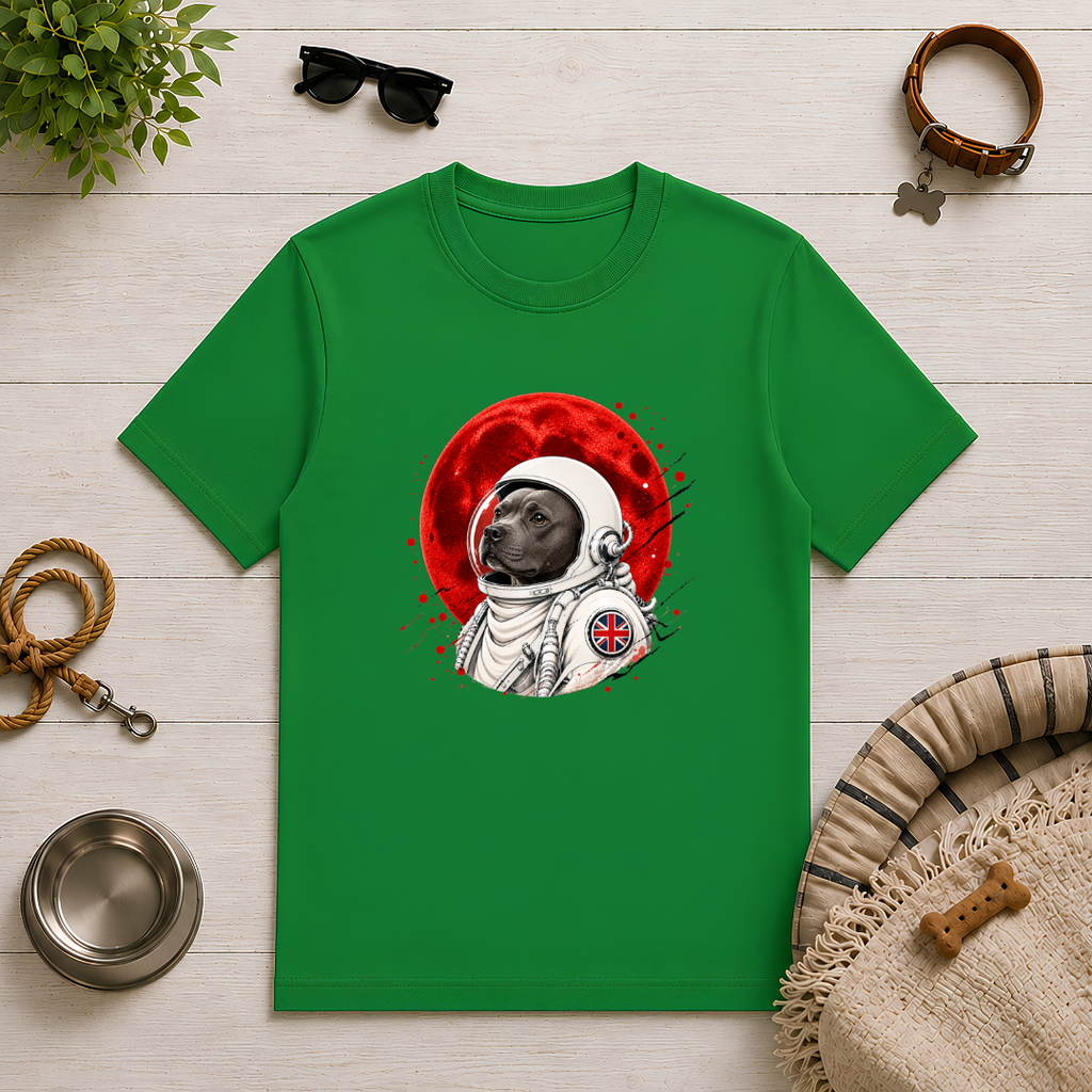 One Small Step for Dogkind – Staffordshire Bull Terrier T-Shirt