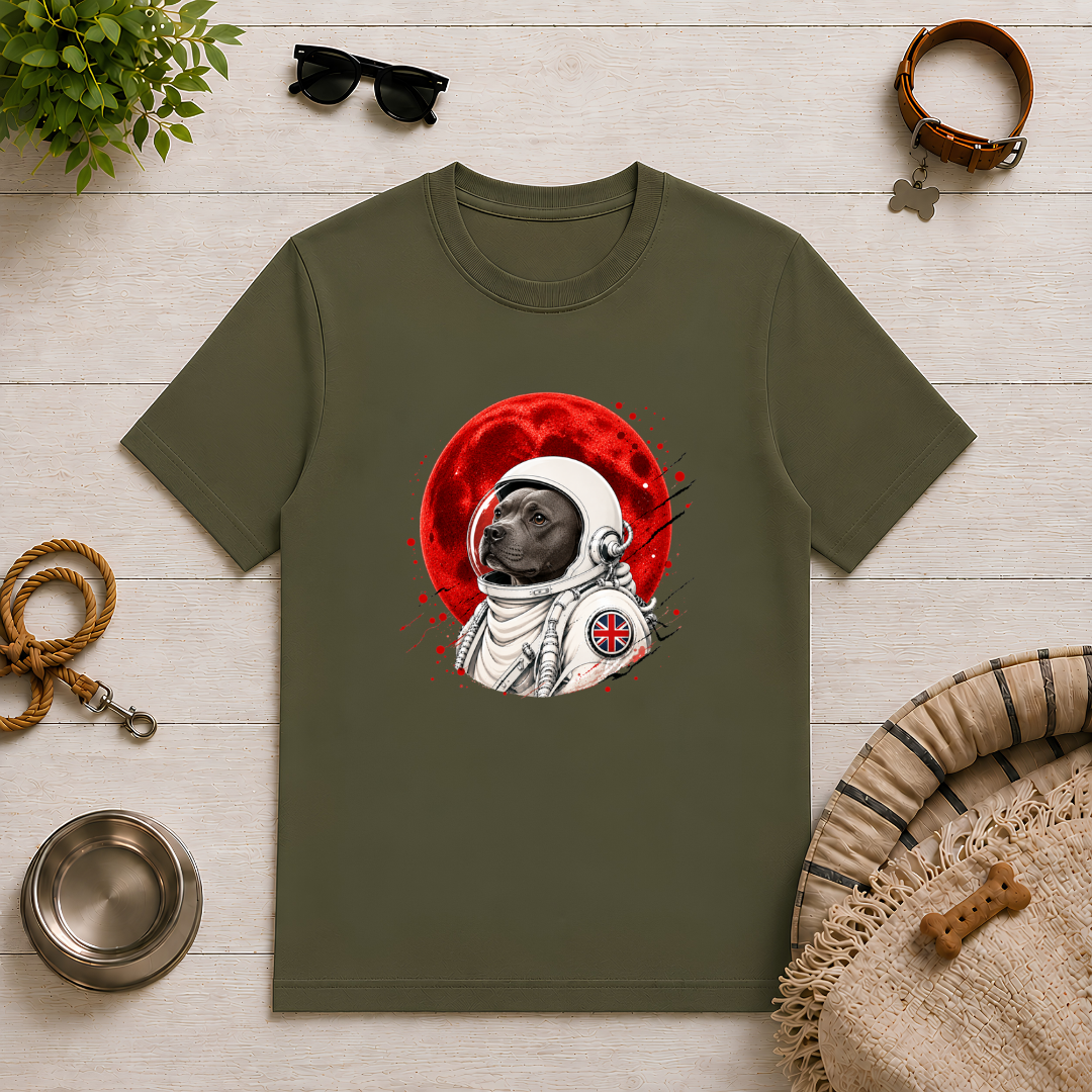 One Small Step for Dogkind – Staffordshire Bull Terrier T-Shirt