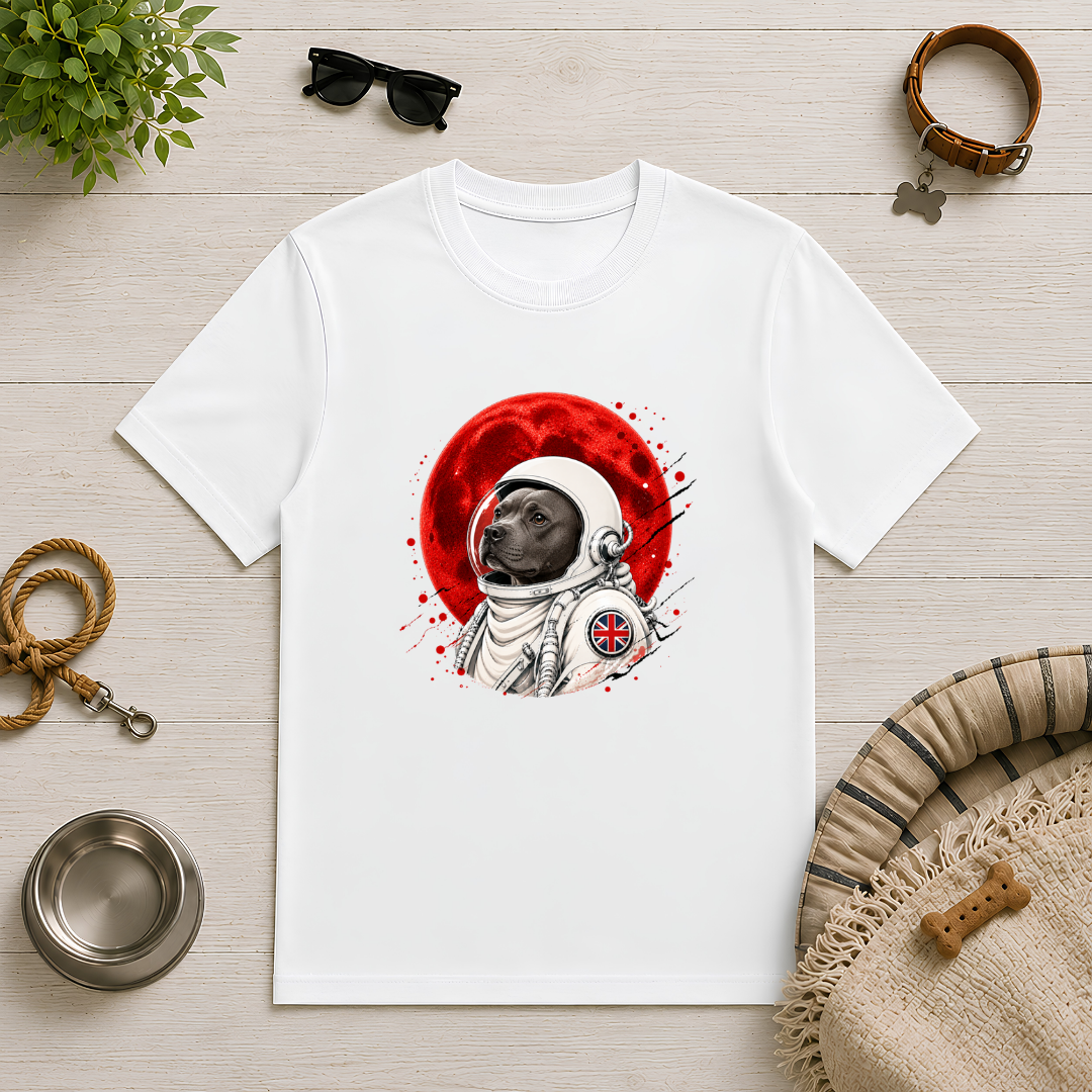 One Small Step for Dogkind – Staffordshire Bull Terrier T-Shirt